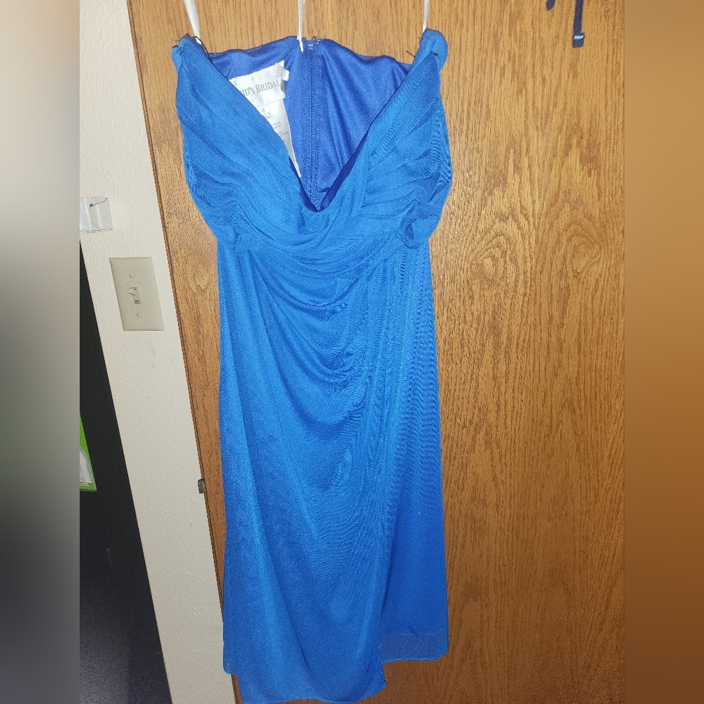 Blue strapless formal dress from David's Bridal. Size 8 dress